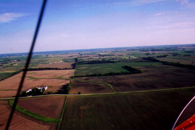 Flying East of Cushing Field